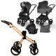 ست کالسکه نوزاد اینوکتوس invictus v-pram مدل Black Pearl با فریم Light Wood ست کالسکه نوزاد اینوکتوس invictus v-pram مدل Black Pearl با فریم Light Wood