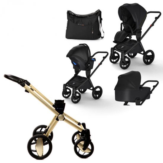 ست کالسکه نوزاد اینوکتوس invictus v-pram مدل Golden Light با فریم Gold ست کالسکه نوزاد اینوکتوس invictus v-pram مدل Golden Light با فریم Gold