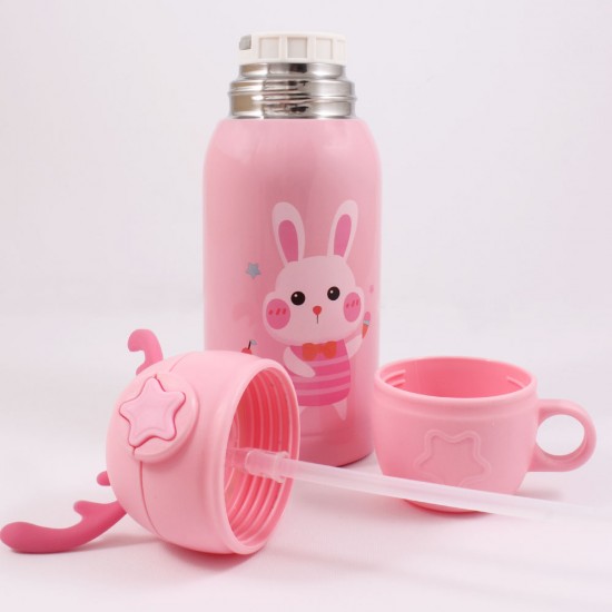 خرید اینترنتی فلاسک استیل کیف دار کودک طرح خرگوش صورتی | فروشگاه اینترنتی سیسمونی و اسباب بازی بیبی پرو