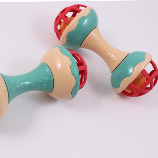 خرید اینترنتی جغجغه دستی کودک طرح دمبل رنگی | فروشگاه اینترنتی سیسمونی و اسباب بازی بیبی پرو