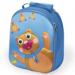 چمدان چرخ دار کودک اوپس Oops مدل ترولی طرح خرس رنگ آبی