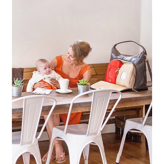 خرید اینترنتی کیف لوازم نوزاد و  مادر پکاپد PACAPOD مدل لاکچری چرم jasper-chocolate