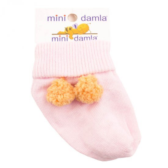 خرید اینترنتی جوراب نوزادی طرح توپی رنگ صورتی Mini Damla