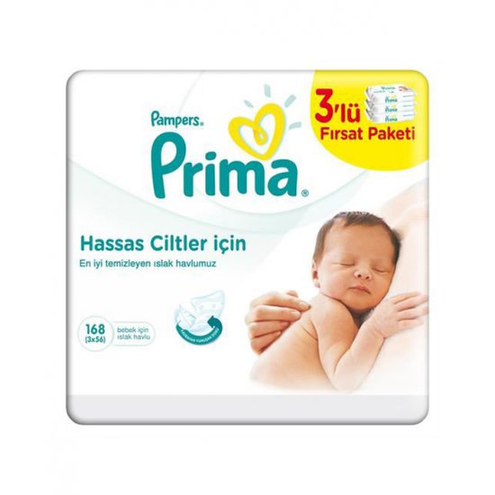 دستمال مرطوب ضدحساسیت پمپرز پریما بسته 168 عددی (پک 3 عددی) Prima دستمال مرطوب ضدحساسیت پمپرز پریما بسته 168 عددی (پک 3 عددی) Prima