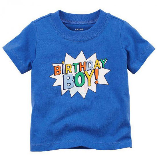 خرید اینترنتی تیشرت کارترز carters پسرانه طرح Birthday Boy رنگ آبی