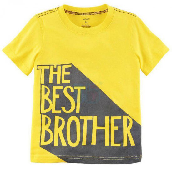 خرید اینترنتی تیشرت کارترز carters پسرانه طرح The Best Brother  رنگ زرد